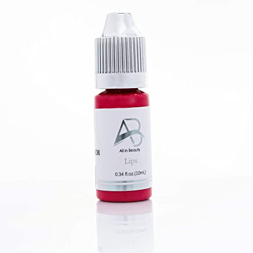 All in Beauty Red Rose Lip Pigment for Permanent Make-Up, Professional Lip Tattoo & Lip Blushing Pigments for Permanent Lip Color, Vegan Pigment to Enhance Lips Color (10ml)
