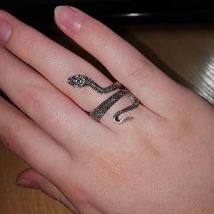 Snake Ring For Women Medusa Headpiece Gothic Rings Reptile Serpent Ring Gift For Snake Lover Reptile Lover Gifts #TOP6