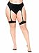 Leg Avenue Women's Contrast Top Cuban Heel Backseam Stockings, Nude/Black, One Size