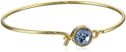 1928 Jewelry "Best of Times" 14k Gold Dipped Light Sapphire Blue Wire Bracelet