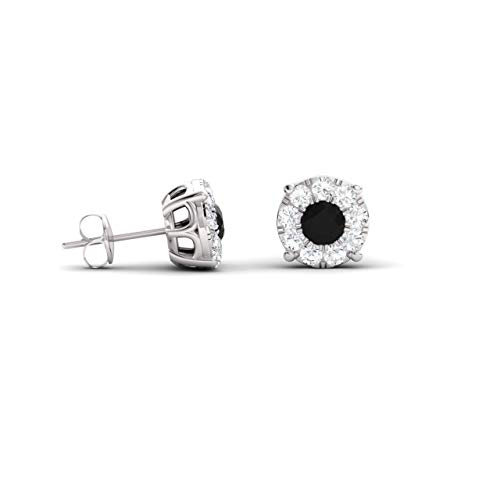 Diamondere-Natural-and-Certified-Black-and-White-Diamond-Halo-Earrings-in-14K-White-Gold-052-Carat-Earrings-for-Women