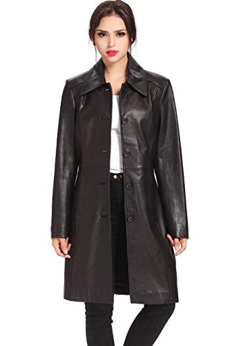 BGSD Women Amber Lambskin Leather Long Walking Coat (Also available in Plus Size & Petite)3