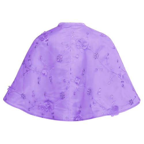 Girls Satin Shawl Princess Dress Wrap Capelet Flower Girls Embroidered Bolero Shrug Coat Cape Jackets4