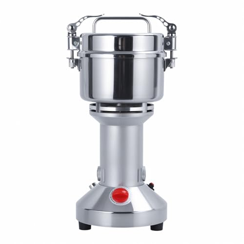 AMAMIA Electric Spice Grinder 300g High Speed Electric Stainless Steel Herb Grinder Spice Flour Mill Grain Pulverizer Powder Machine for Dry Spice Herbs Grains Coffee Rice silvery US Plug