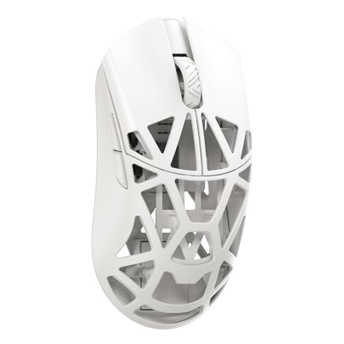 MK x WLMOUSE Beast X Pro Wireless 8K Mouse with Solid Sides (Black Dot, White)