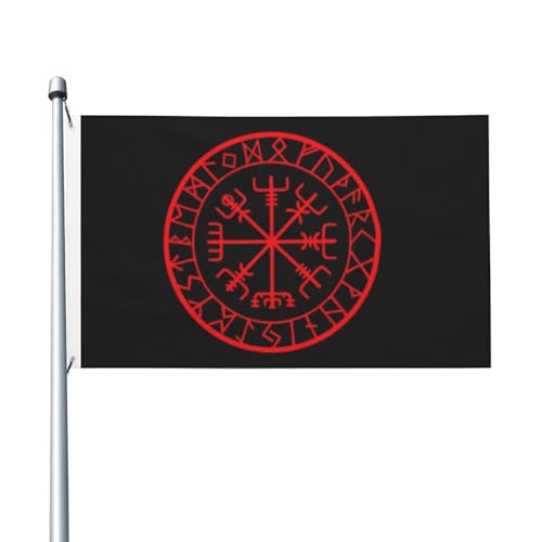 Drapeau Runique Vegvisir de Haute Qualité à Œillets Métalliques