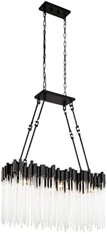 Varaluz Matrix 6-Lt Linear Pendant - Matte Black/French Gold