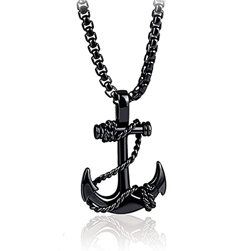 Acier Inoxydable Ancre de mer Marin Homme Colliers pendentifs Punk Rock Hip Hop Unique pour Homme Mode Bijoux Cadeau