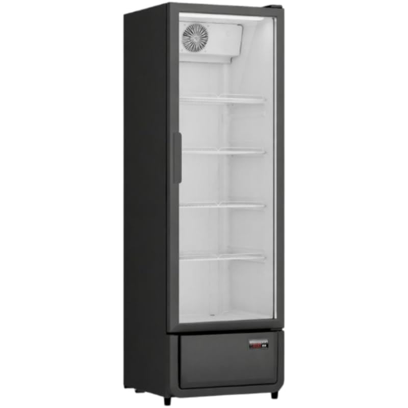 Armoire à Boissons Réfrigérée 350 Litres Noire et Blanche 1 Porte Vitrée
