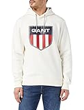 gant hoodie herren sale GANT-Logo-Print GANT Herren D1 Retro Shield Hoodie Sweat Sweatshirt, Eggshell, M
