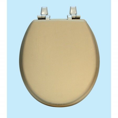 Centoco HPS20-106-A Soft Vinyl Round Toilet Seat, Almond