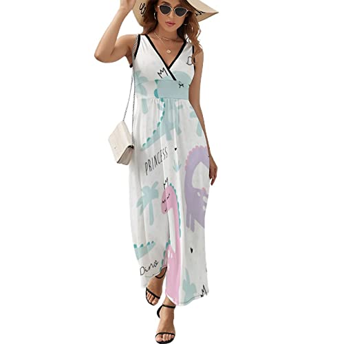Robe évasée dinosaure à demi-manches pour un look original
