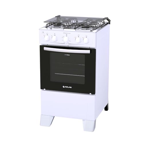 Fogão 4 bocas Atlas Mônaco Plus Branco Mesa inox e acendimento automático