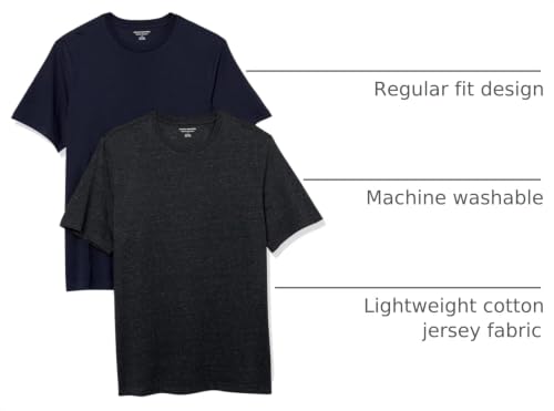 Image of Amazon Essentials Men's Slim-Fit Crewneck Short Sleeve Cotton T-Shirts