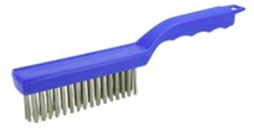 Image of Weiler 44299 Hand Wire Scratch Brush, 012 Stainless Steel Fill, 4 x 16 Rows, Plastic Block, Made in The USA (Pack of 12)