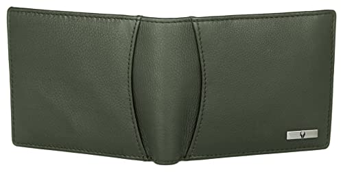 WildHorn RFID Protected Leather Wallet for Men, Green