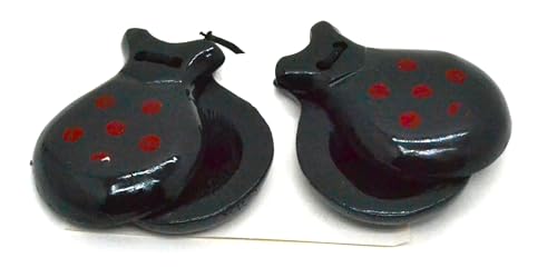 ESPAÑOL CASTAÑUELAS NEGRO PARA ADULTAS. CASTANETS BAILE FLAMENCO. hecho de madera maciza