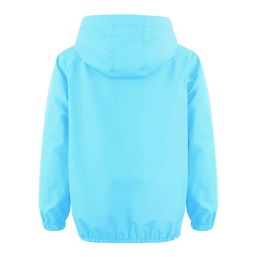 Image of MODAFANS Girls Boys Rain Jacket Lightweight Waterproof Packable Hooded Half zip RainCoats Windbreaker for Outdoor 4-13Year