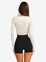 LASLULU Self Tie Workout Tops Bolero Shrugs Wrap Tops,Beige,Small — image 3