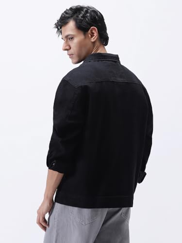 Image of Urbano Fashion Men's Relaxed Fit Full Sleeve Utility Denim Jacket