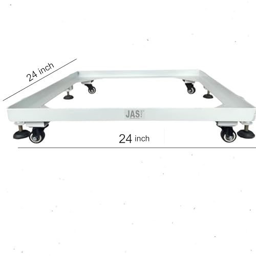 Image of JASDONE Heavy Duty Stands 24 inch x 23 inch inches / Front Load Washing Machine / Compatible with BOSCH 6.5kg, 7kg, 7.5kg, 8kg, 8.5kg / SAMSUNG 8kg, 9kg, 10kg / LG 8kg to 10kg JASDONE Grip Stand & Trolley / Compatible with BOSCH Washing Machine Stand Trolley