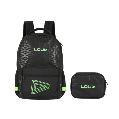 Kit Mochila de Costas e Estojo Box Retangular Loud MS50251LD (Preto)