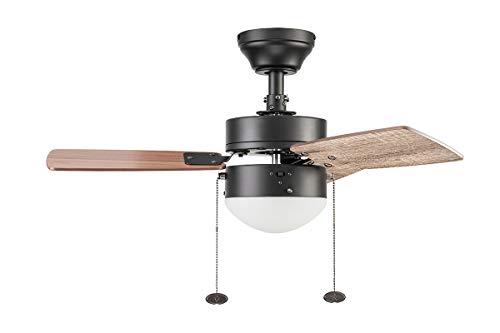 Prominence Home Rawling, 30 Inch Contemporary Indoor Led Ceiling Fan With Light, Pull Chain, Dual Mounting Options, Modern Dual Finish Blades, Reversible Motor - 51587-01 (Bronze) #TOP6