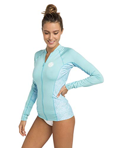 Rip Curl TRESTLES LONG SLEEVE ZIP UP RASH GUARD, Blue, M