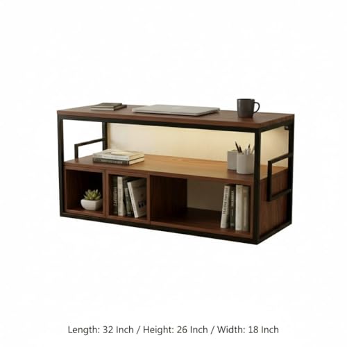 Image of Wall Mount Study Table Laptop Desk for Home & Office with 2 Drawer Storage Wall Mounted Tablefor Desktop - Engineered Wood Modern Top Study Table /Computer Table for Home PC (Ethan)