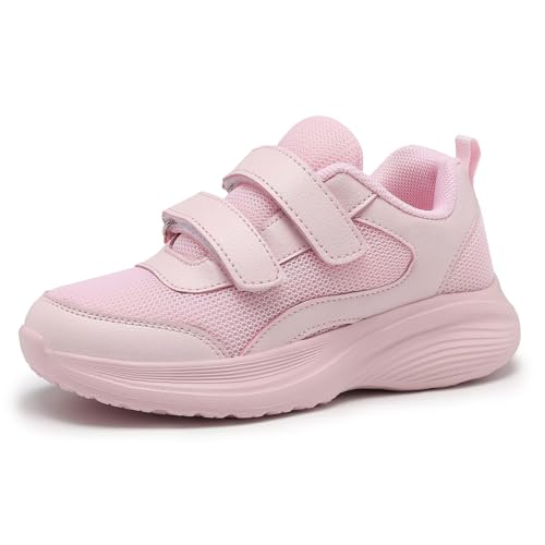 RTOUNT Kinder Rosa Sportschuhe Jungen Laufschuhe Kinderschuhe Atmungsaktiv Outdoor Turnschuhe Mädchen Einstellbar Freizeit Sneaker EU 25