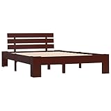 vidaXL Giroletto Classico Elegante Robusto Struttura Telaio Letto Marrone Scuro 120x200 cm con Testiera Doghe in Compensato Legno Massello Pino
