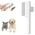 Marchul Cat Comb Dog Combs, Self-Cleaning Hair Remover Comb for Long & Short Hair Pets, Cat Grooming Brush with Release Button & Metal Round Teeth for Massage, Shedding Tangles & Removal Loose Hair