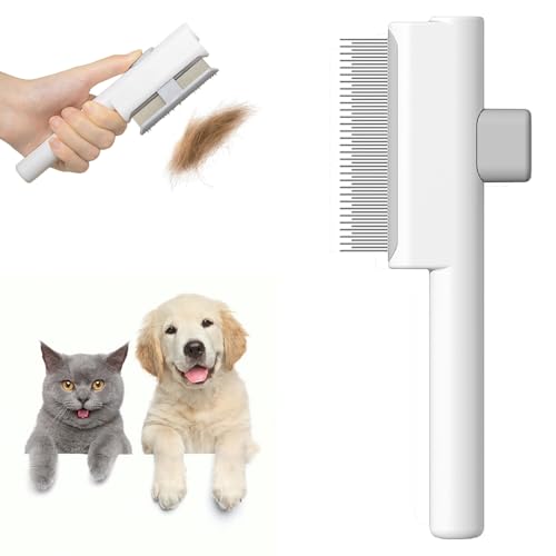 Marchul Peigne pour Chat Peigne pour Chien, Peigne Auto-Nettoyant Démêloir pour Animaux à Poils Longs et Courts, Brosse de Toilettage pour Chat avec Bouton...