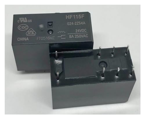 Relé HF115F 012-2Z4A con doble contacto conmutado de 8A para domótica