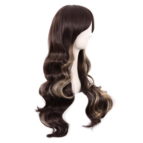 Perruque brune 70cm synthétique pour masquer des cheveux clairsemés - 5