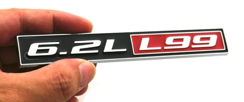 Image of 2pcs 6.2L Liter L99 Real Engine Hood Emblem Badge Nameplate Crate Replacement for Universal Cars (Chrome Red), EI-SilveCutom#2