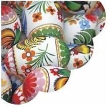 Polish Folk Art Easter Eggs Pisanki Luncheon Napkins, Set of 12 Round