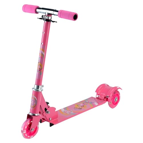 Patinete Infantil Dobrável Unitoys 3 Rodas com LED Rosa