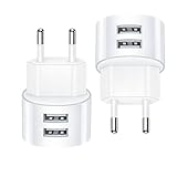Mini USB Steckdosenadapter, USB Netzteil Flach 2-Port USB Ladegerät 5V 2,1A, Kompatibel mit iPhone/Samsung/Huawei für IP44 Steckdosen Kabeltrommeln Smartphones Tablets Kameras Powerbank (1)