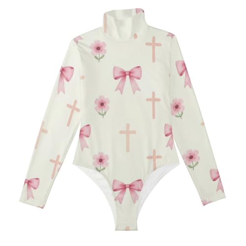 Body sexy de manga larga estilizado con overol de cuello alto femenino