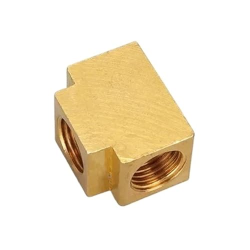 Racores de manguera cuadrada de latón de 3/4 vías - Rosca hembra 1/8'-1/2' para sistemas hidráulicos neumáticos (3 vías, 3/8')