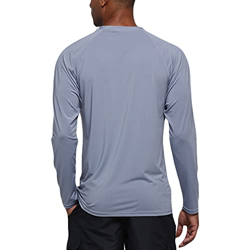 Image of Satankud Men's Swim Shirts Rashguard Sun Shirt UPF 50+ UV Sun Protection Outdoor Long Sleeve T-Shirt Swimwear