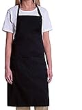 Bib Aprons-Black-2 Piece Pack-new Spun Poly-commercial Restaurant Kitchen-**free Shipping**