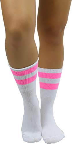 Image of ToBeInStyle Women's Acrylic Ankle Hi With Double Stripe Top Crew Fun Athletic Socks