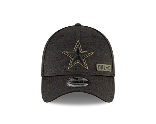 NFL Dallas Cowboys Mens New Era 2020 Salute to Service 3930 Hat, Black, Medium/Large - Thumbnail 3