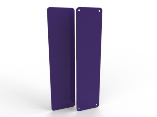 Door Push Finger Plate Protector Acrylic Panel with Screw Holes (450x75mm, Violet)