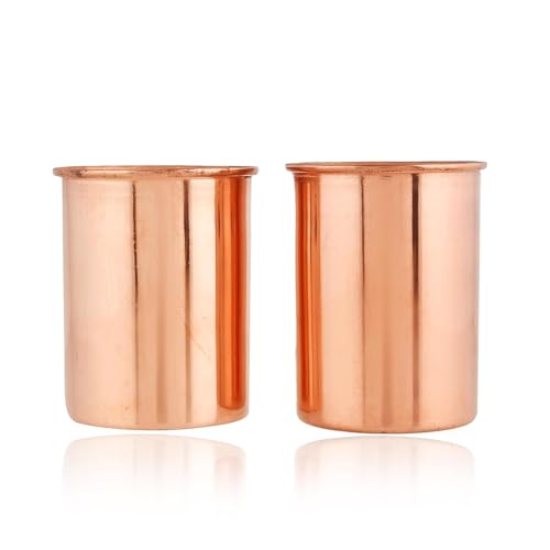 Image of Copper Water Bottle 1 Ltr | Copper Water Bottle with Glass Set | Meena Work | 100% Pure | Leak-Proof | 2 Water Glass 300ml each | Best for Gifting ((Smooth Finish))