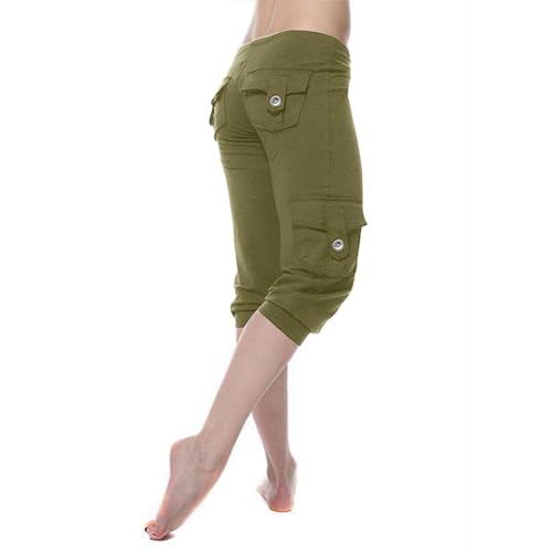 Women's Cropped Cargo Pants with 6 Pockets Capris Plus Size Dressy Lightweight Baggy Relaxed Fit Cargos for Hiking4