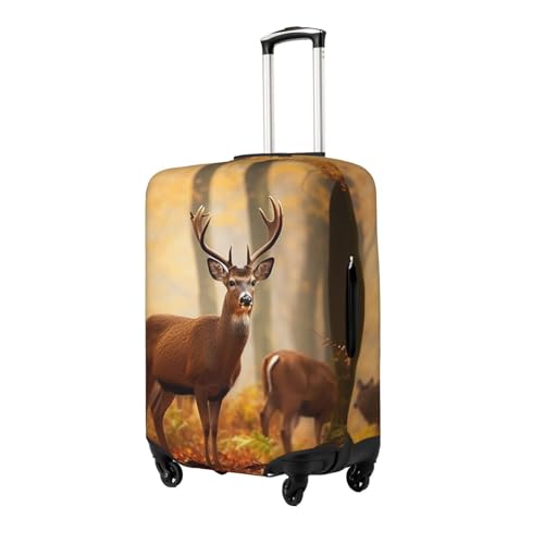 Luggage Cover Protector Washable Stretch Suitcase Protector White Tail Deer in Autumn Suitcase Cover Anti-Scratch Travel Baggage Covers Fits 18-32 Inch Luggage Protectors2