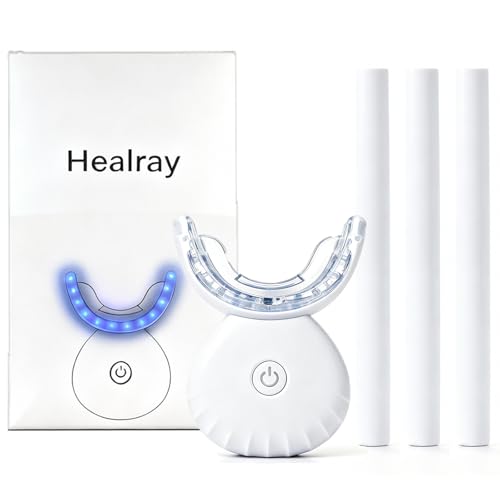 Healray Red Light Therapy for Gums 32 LED Light (Near Infrared + Red) and Blue Light Gums Sensitive Support and Teeth Whitening Accelerator Gum Health with Three Teeth Pens (White)